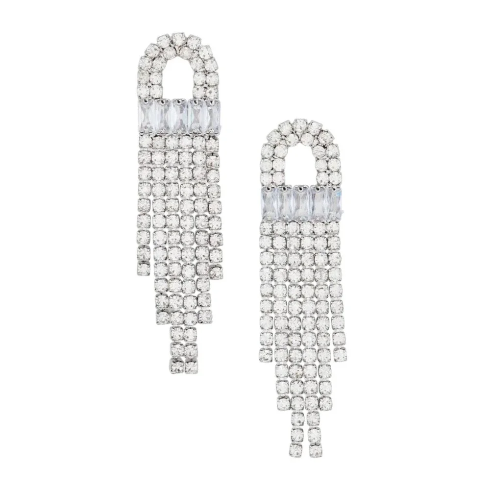 Nordstrom Ached Baguette Crystal Drop‎ Dangle Earrings Party Cocktail Glam